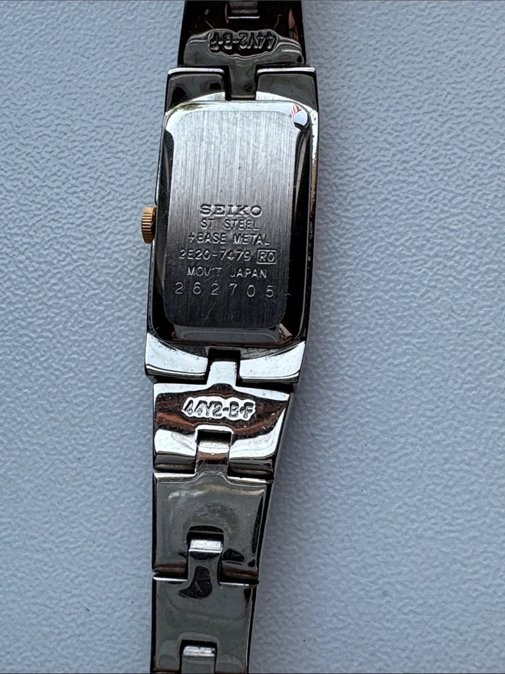 Seiko Two-Tone Gold and Black Rectangular Dress Watch Needs Battery